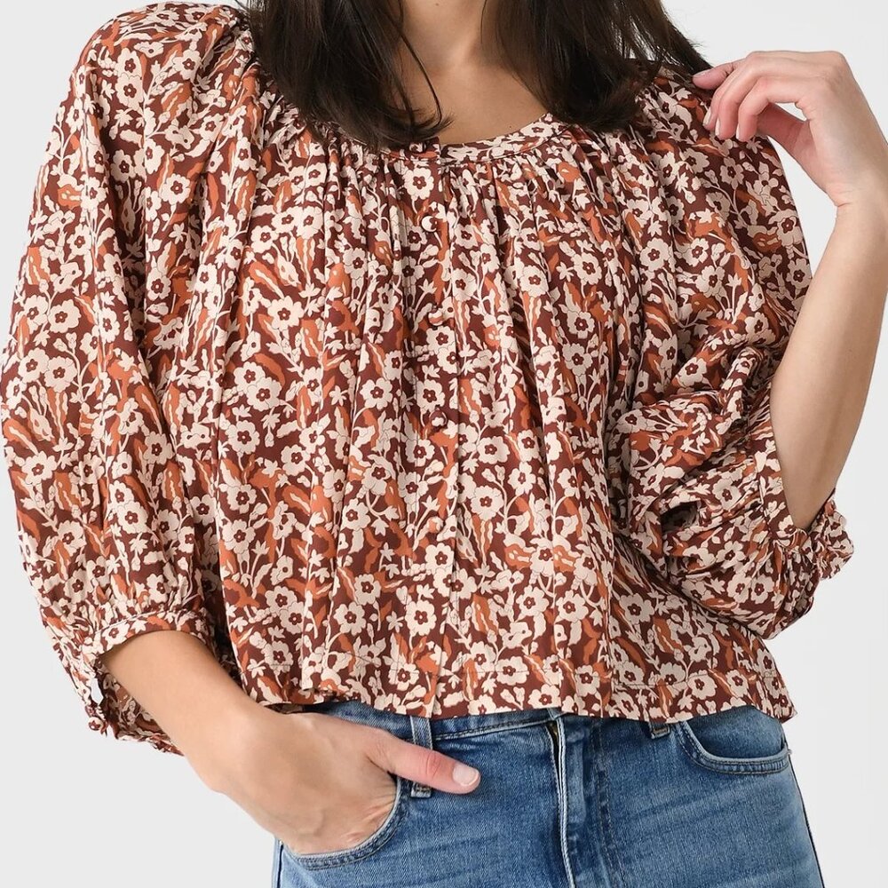 NWT RHODE TAMMY FLORAL PRINT TOP IN SIENNA BLOOM SIZE M